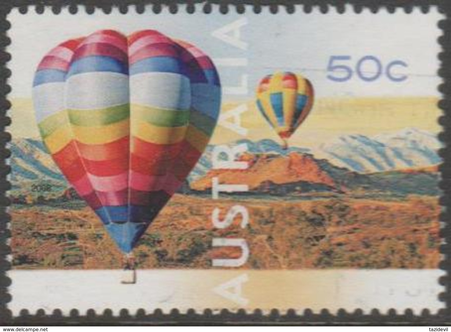 AUSTRALIA - USED 2008 50c Hot Air Ballooning - Western McDonnell Ranges, Northern Territory - Gebraucht