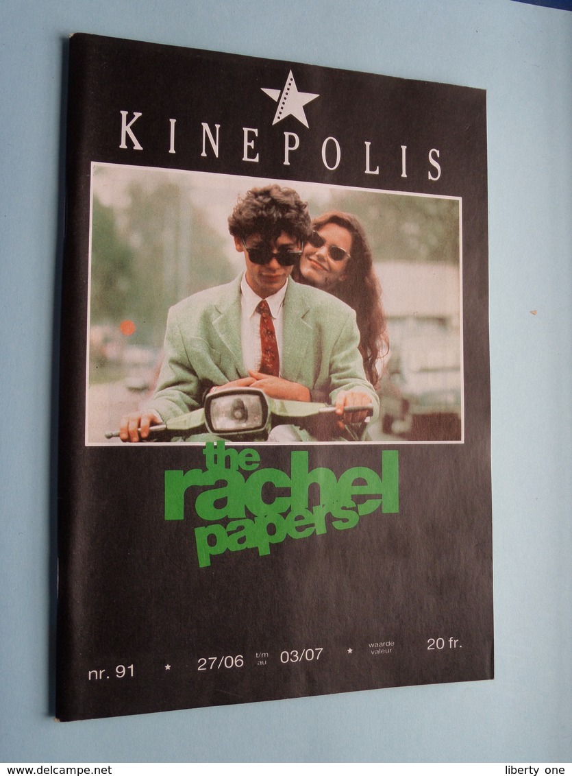 KINEPOLIS Nr. 91 * 27/06 > 03/07 The RACHEL PAPERS ( Zie - Voir Photo ) Anno 1990 ! - Revistas