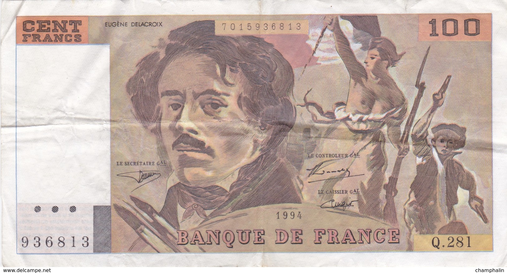 France - Billet De 100 Francs Type Eugène Delacroix - 1994 - 100 F 1978-1995 ''Delacroix''