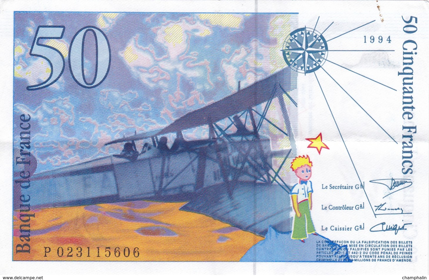 France - Billet De 50 Francs Type Antoine De Saint-Exupéry - 1994 - 50 F 1992-1999 ''St Exupéry''