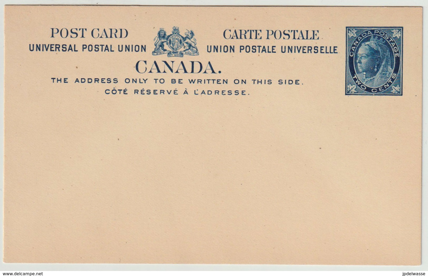 Carte Postale P21 (Webb) 2 Cents Bleu Neuve VF - 1860-1899 Règne De Victoria