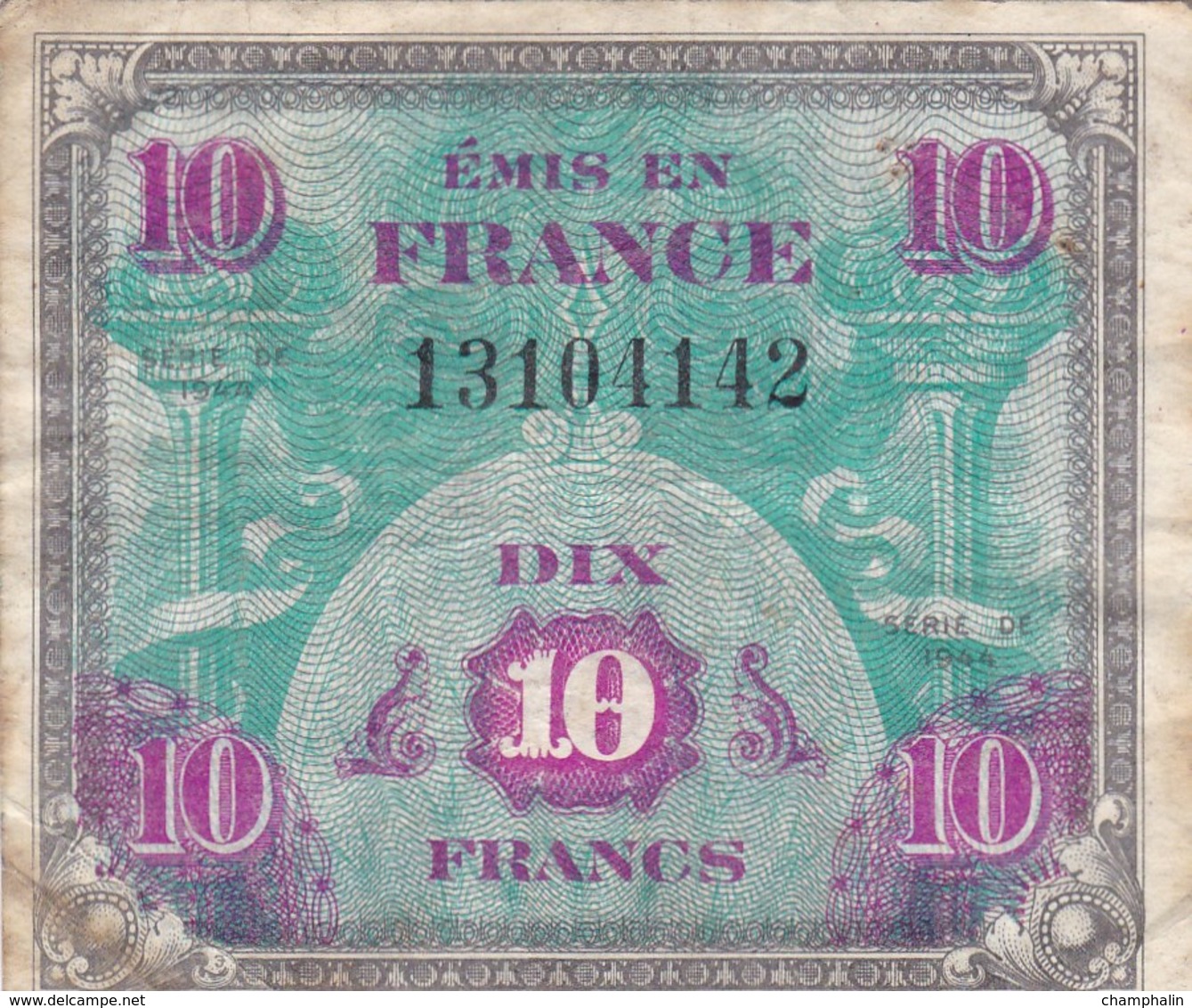 France - Billet De 10 Francs - Emission Alliés - Série 1944 - 1944 Bandiera/Francia