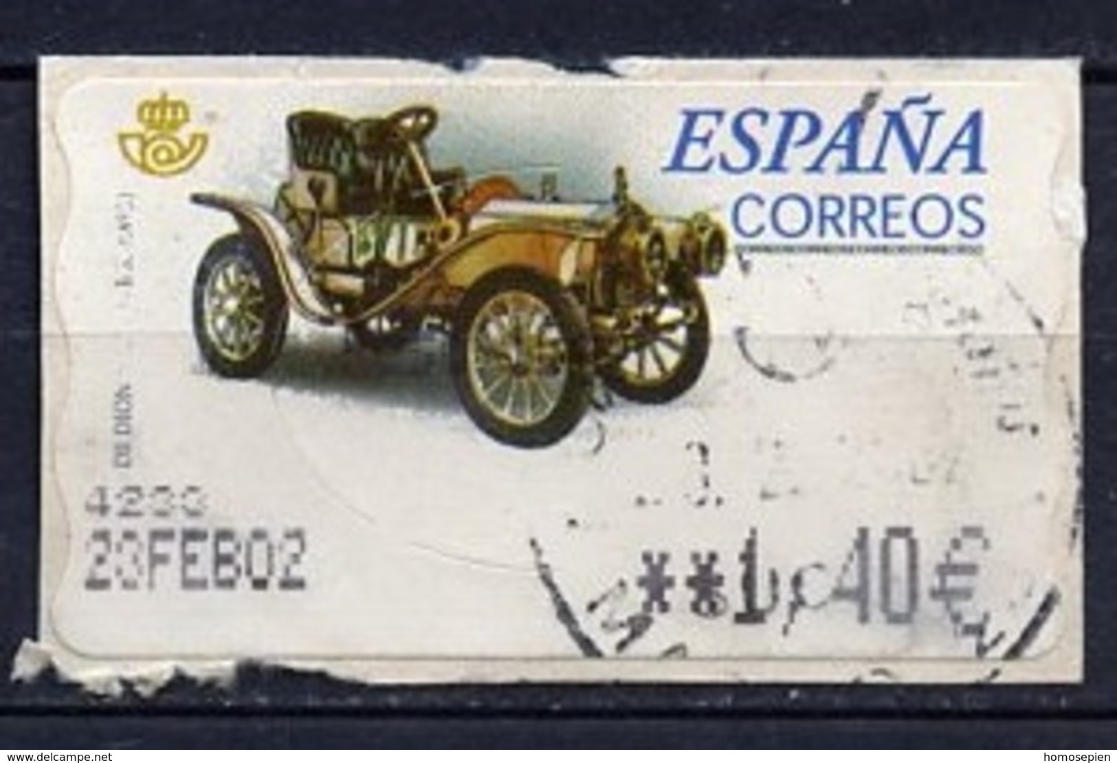 Espagne - Spain - Spanien Distributeur 2001 Y&T N°D55-1,40€ - Michel N°ATM54-1,40€ (o) - De Dion Bouton - Machines à Affranchir (EMA)