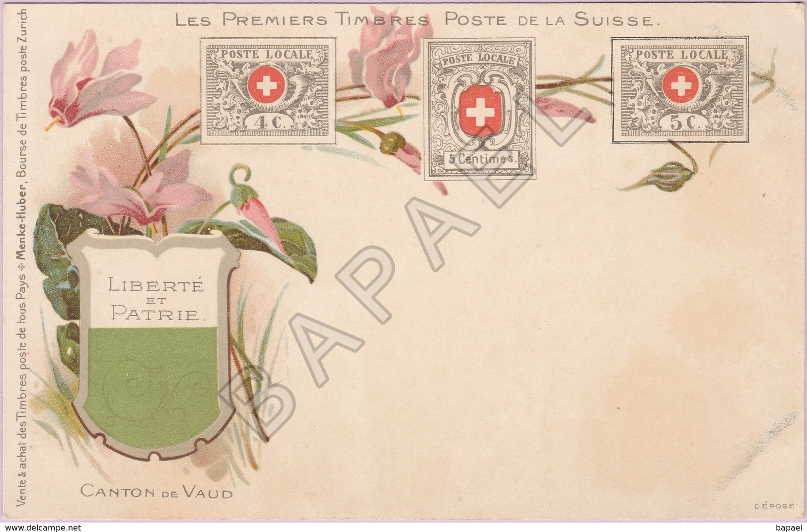 Canton De Vaud (Suisse) - Premiers Timbres Poste De La Suisse (Recto-Verso) - Premier