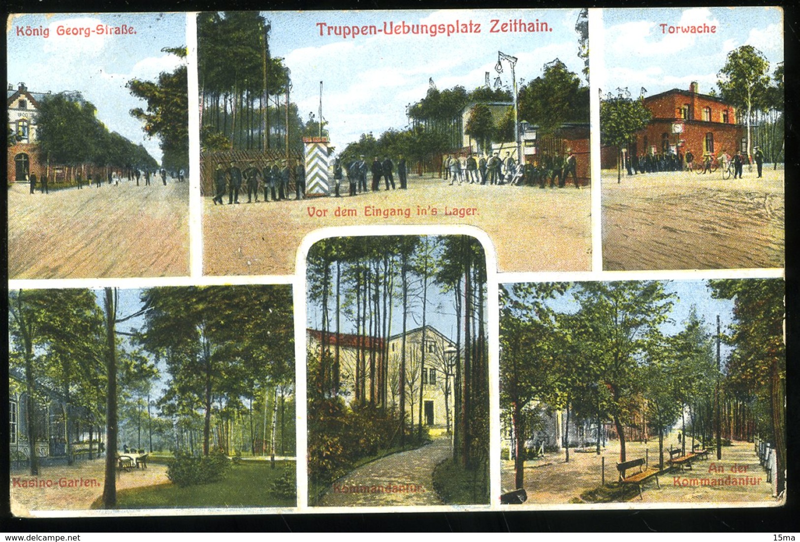 Truppen Uebungsplatz Zeithain Konig Georg Strasse Torwache Kasino Garten Kommandantur 1915 Reinhardt - Zeithain