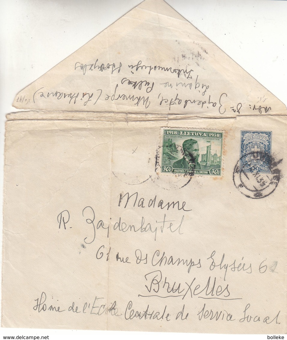 Lituanie - Devant De Lettre De 1939 ? - Oblit Ukmerge - Exp Vers Bruxelles - - Litauen