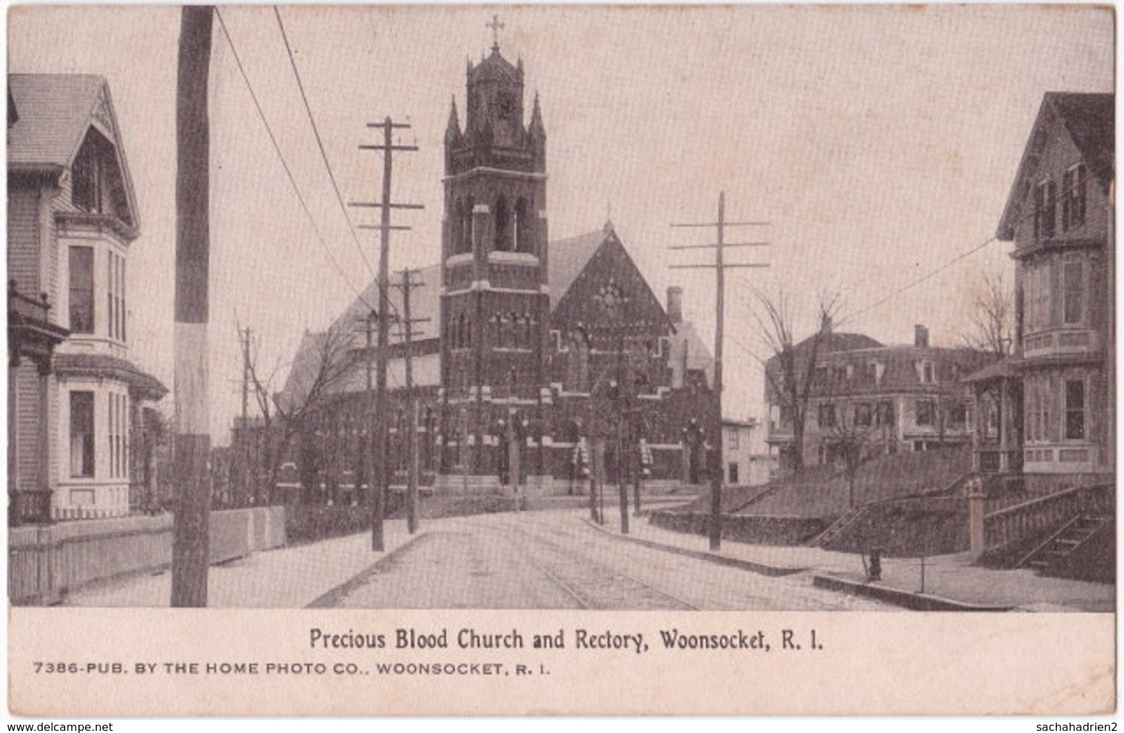 WOONSOCKET. Precious Blood Church And Rectory. 7386 - Woonsocket