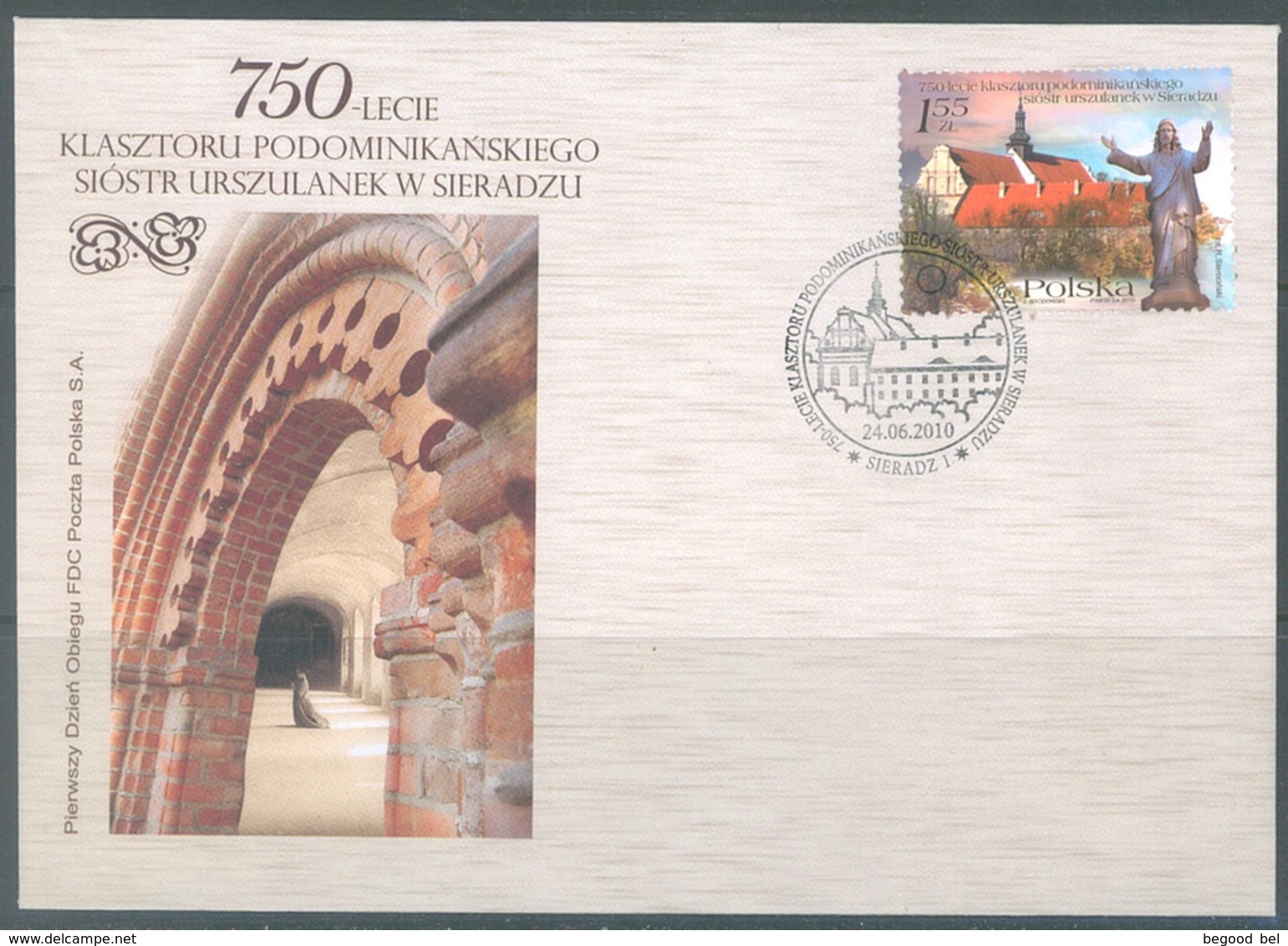 POLAND - 24.6.2010 - FDC - MONASTERY SIERADZ - Yv 4210 -  Lot 19491 - FDC