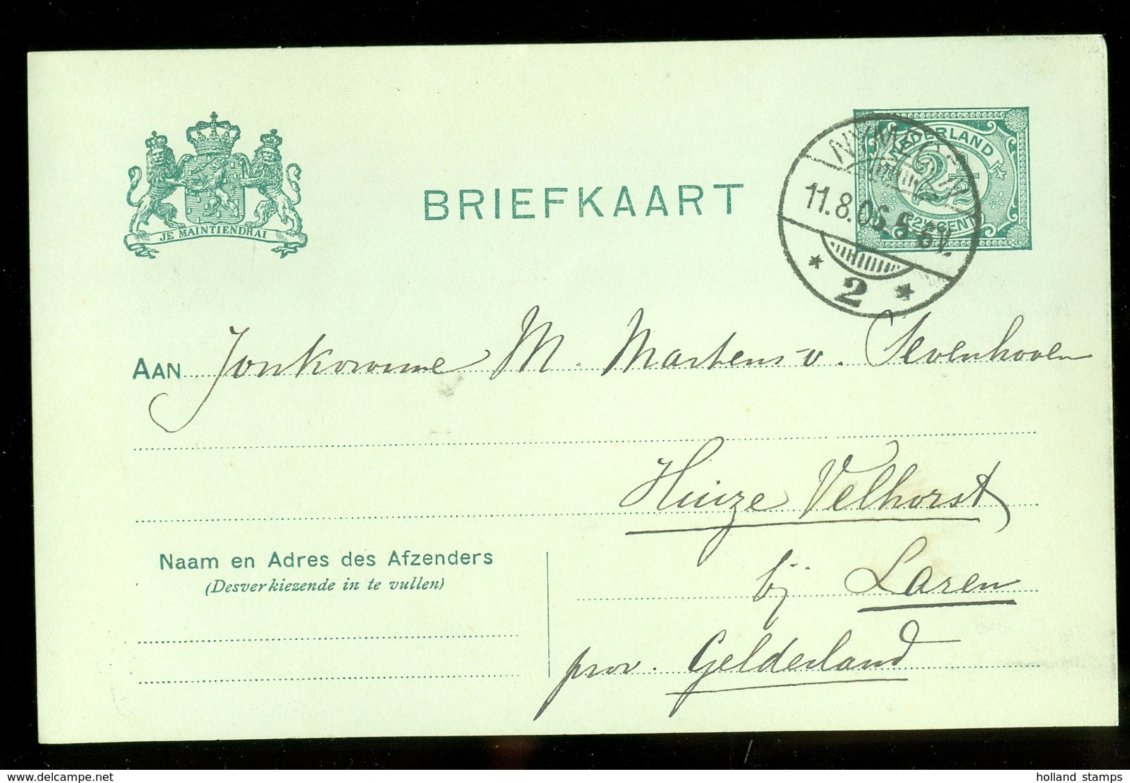 HANDGESCHREVEN POSTKAART Uit 1906 Van NIJMEGEN Naar HUIZE VELHORST  Bij LAREN  (11.550c) - Brieven En Documenten