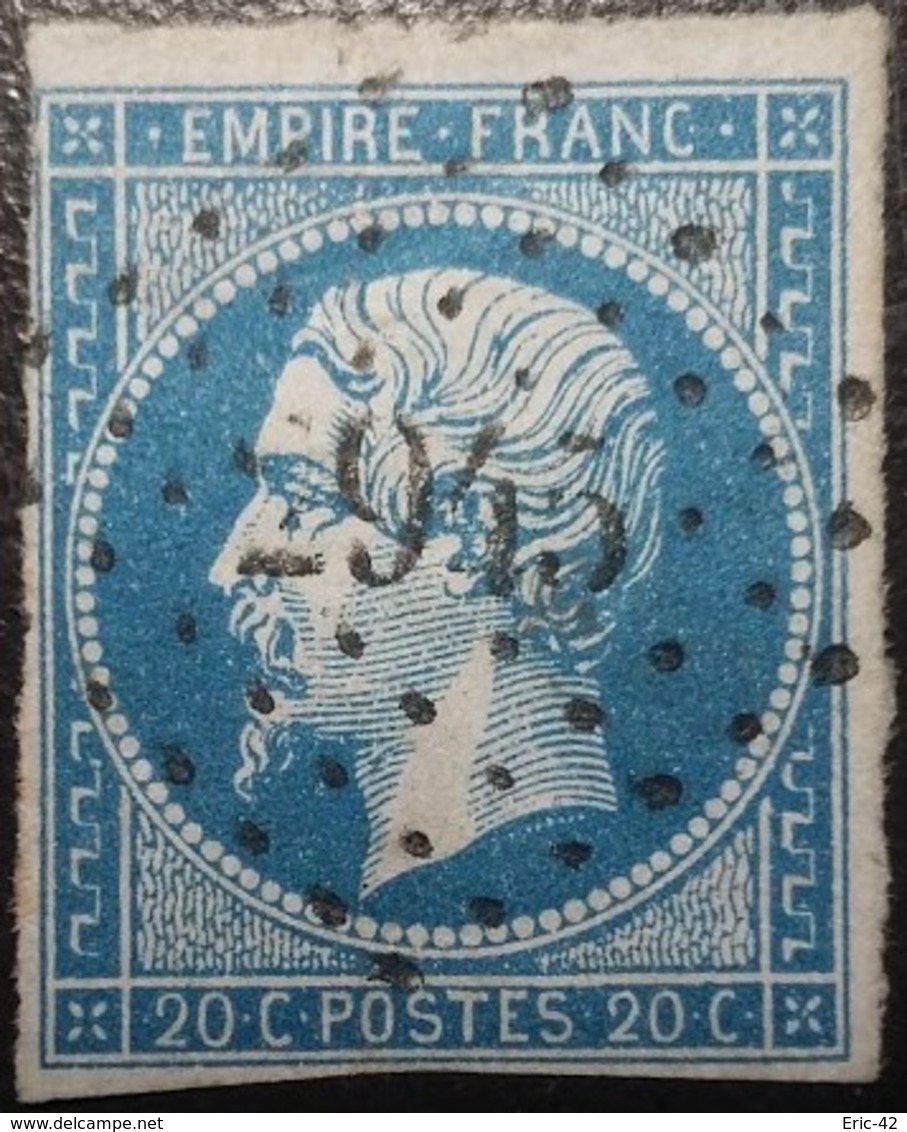 FRANCE Y&T N°14A Napoléon 20c Bleu. Oblitéré Losange PC. N°2945 Souvigny - 1853-1860 Napoléon III