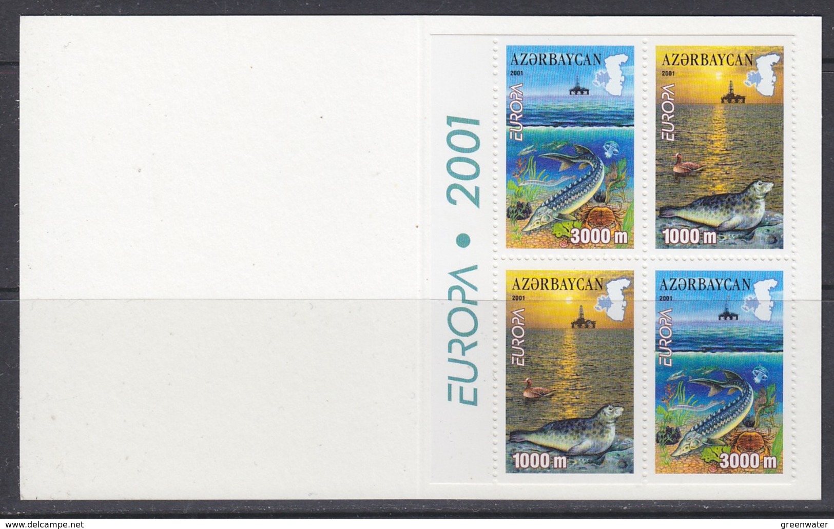 Europa Cept 2001 Azerbaijan  Booklet With 2x2v   ** Mnh (42681B) Promotion - 2001