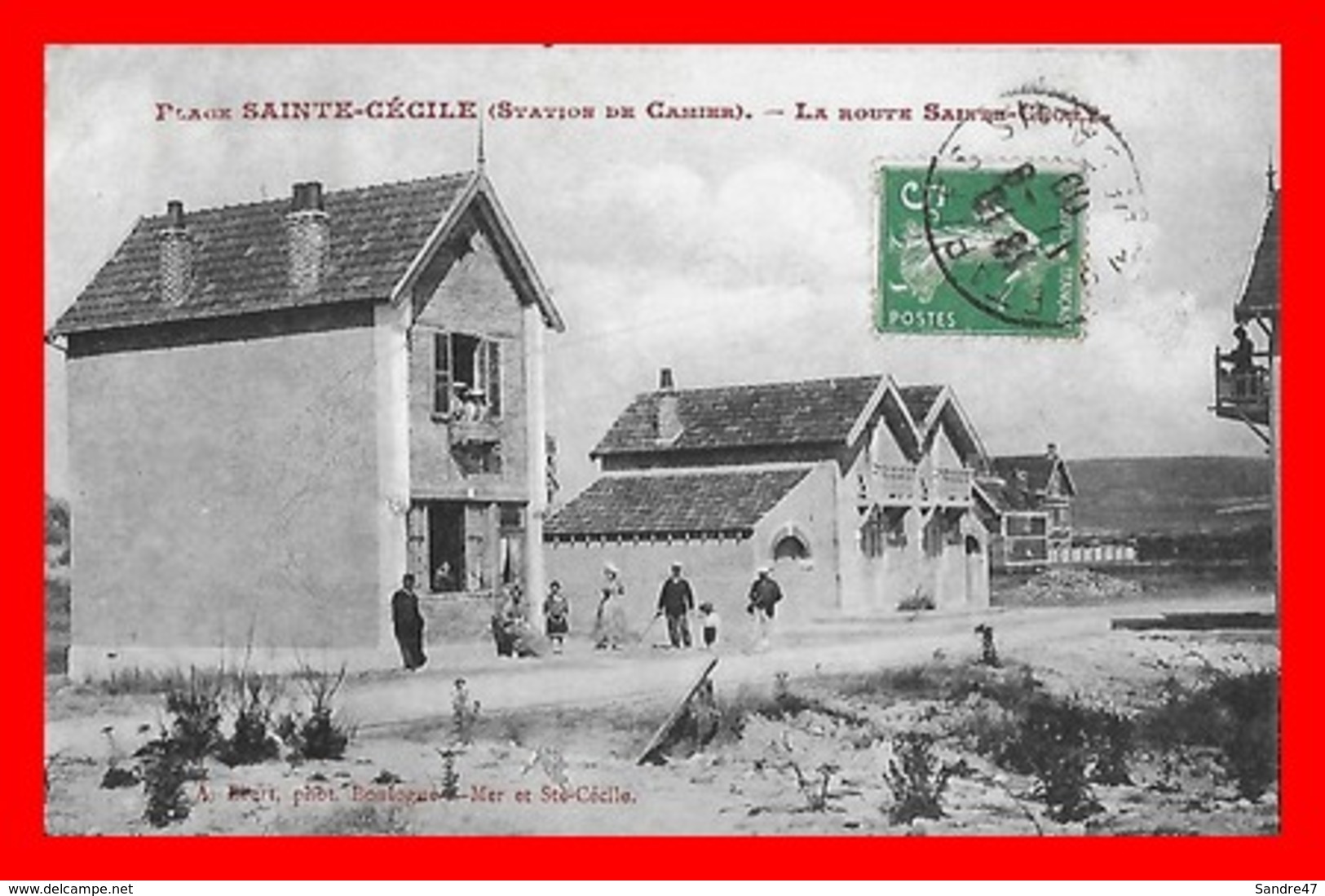 CPA (62) CAMIER.  Place Et Route Sainte-Cécile, Animé...D089 - Autres & Non Classés