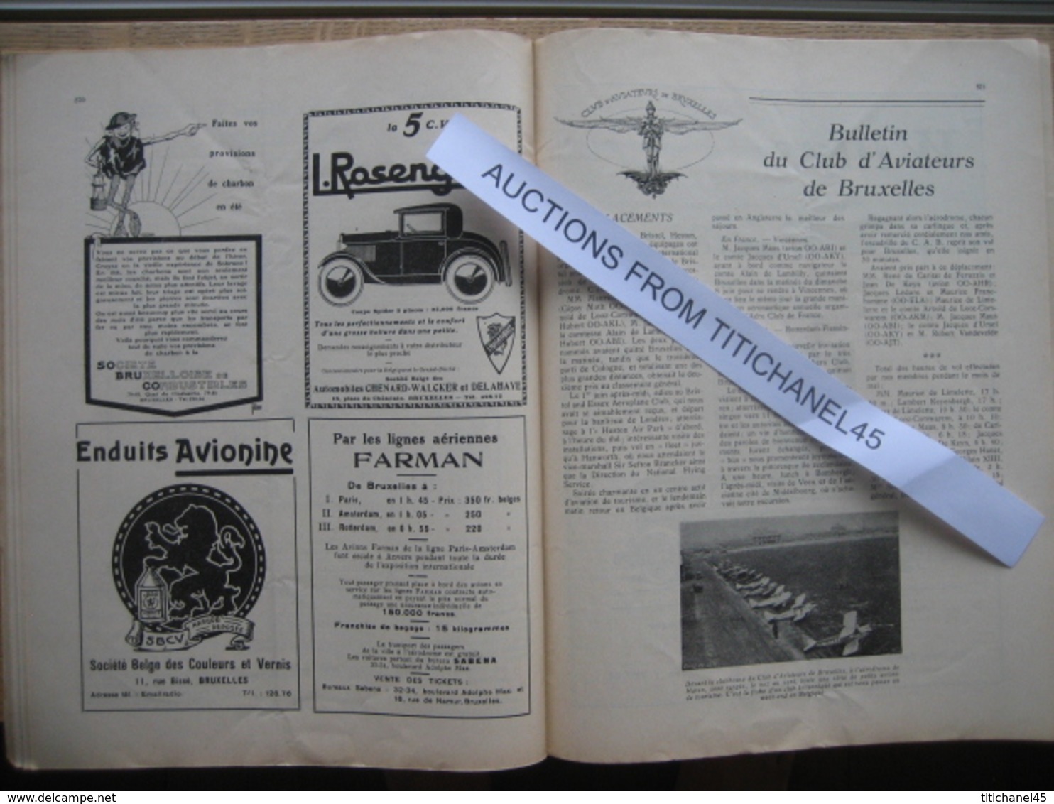 LA CONQUETE DE l'AIR 1930 n°7 - INTERIEUR ATELIERS DE LA SABCA (HAREN) - FARMAN 190 - STANAVO - JUNKERS G38 - CONGO