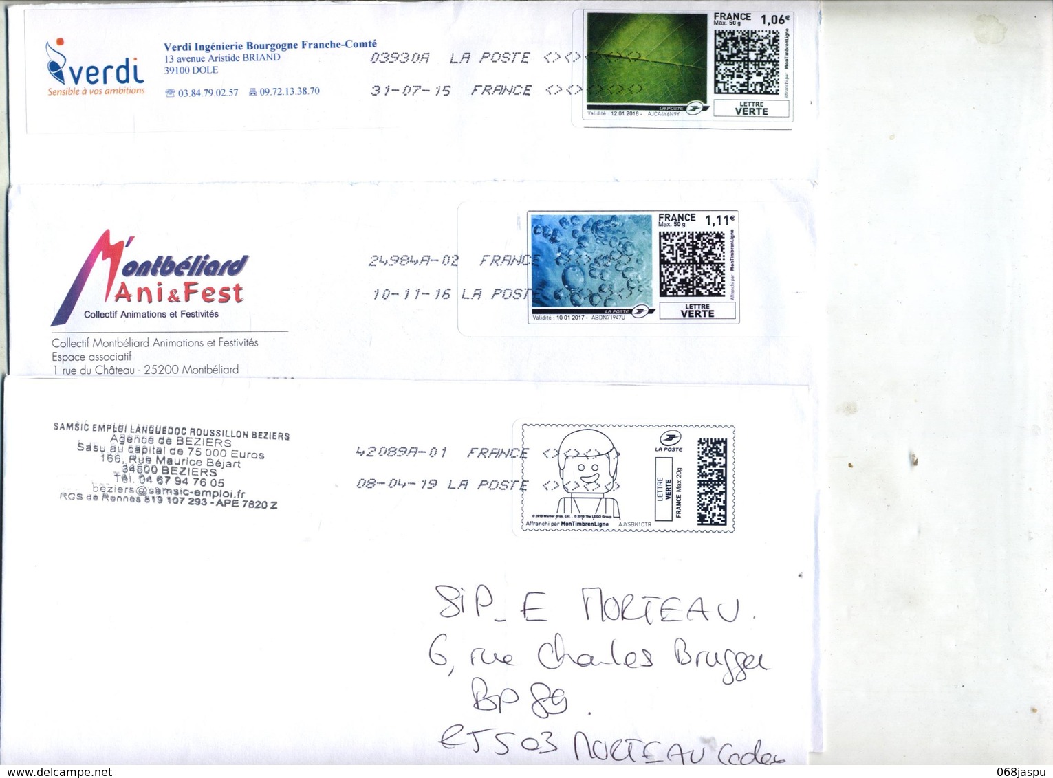 3 Lettre Flamme Chiffree Sous Code Symbole Inegalite Sur Timbre En Ligne à Voir - Mechanical Postmarks (Advertisement)