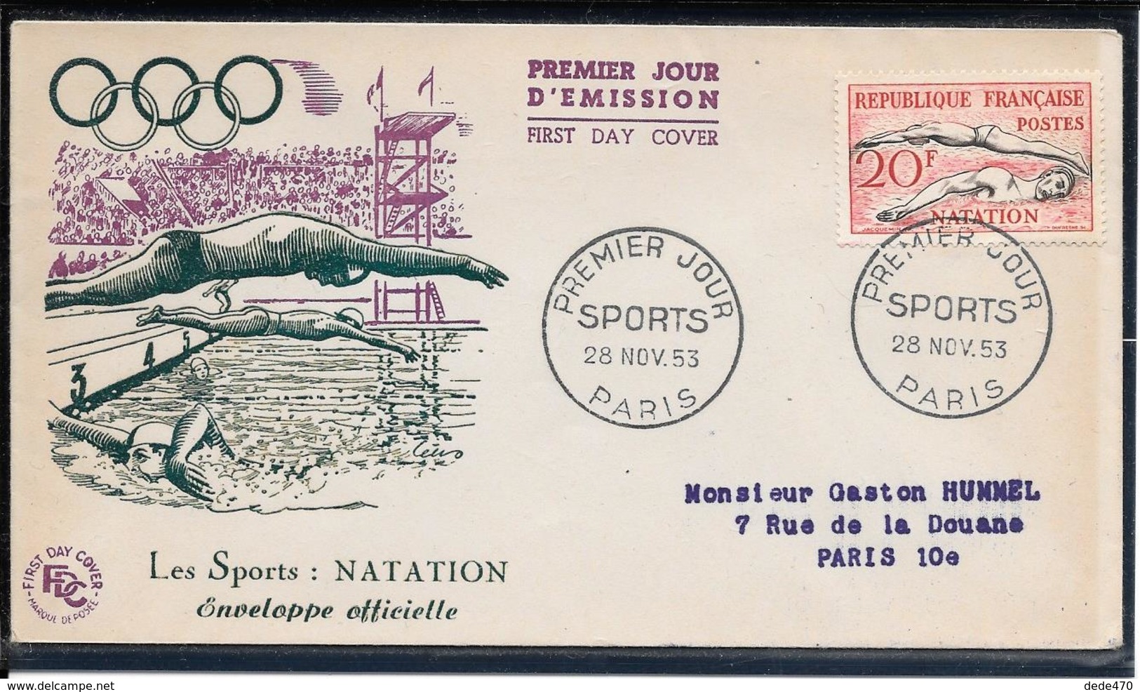 FDC 1953 - 960 à 965 Sport En L'honneur Des Médaillés Français Aux J.O. D'Helsinski - 1950-1959