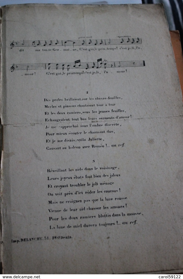 Partitions De " Mon Vieux Villages + Les Ramiers + La Priére D'une Vierge" - Partitions Musicales Anciennes