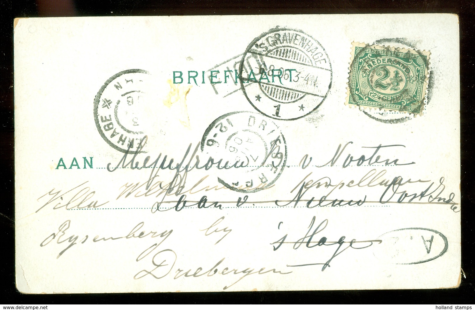 BRIEFKAART Uit 1906 Van ARNHEM Naar DEN HAAG Daarna Naar RIJSENBURG * NVPH 55  (11.551f) - Brieven En Documenten