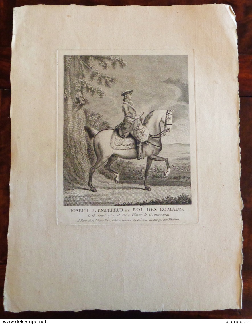 EAU FORTE XVIII °  JOSEPH II EMPEREUR ET ROI DES ROMAINS Le  18 AOUST 1765 Chez Bligny Père, Peintre  Et  Lancier Du Roi - Estampes & Gravures