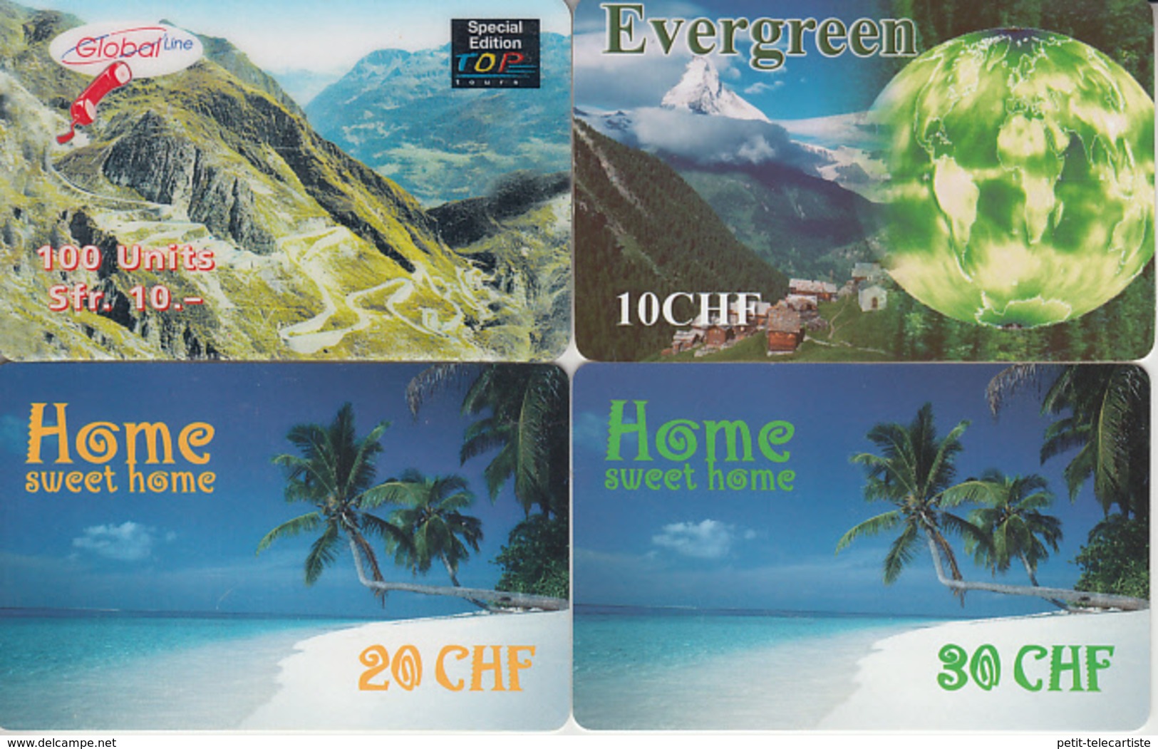 SWITZERLAND - PHONE CARD - TAXCARD SUISSE ***   PRÉPAID  - 4 X PAYSAGES / 3  *** - Paysages