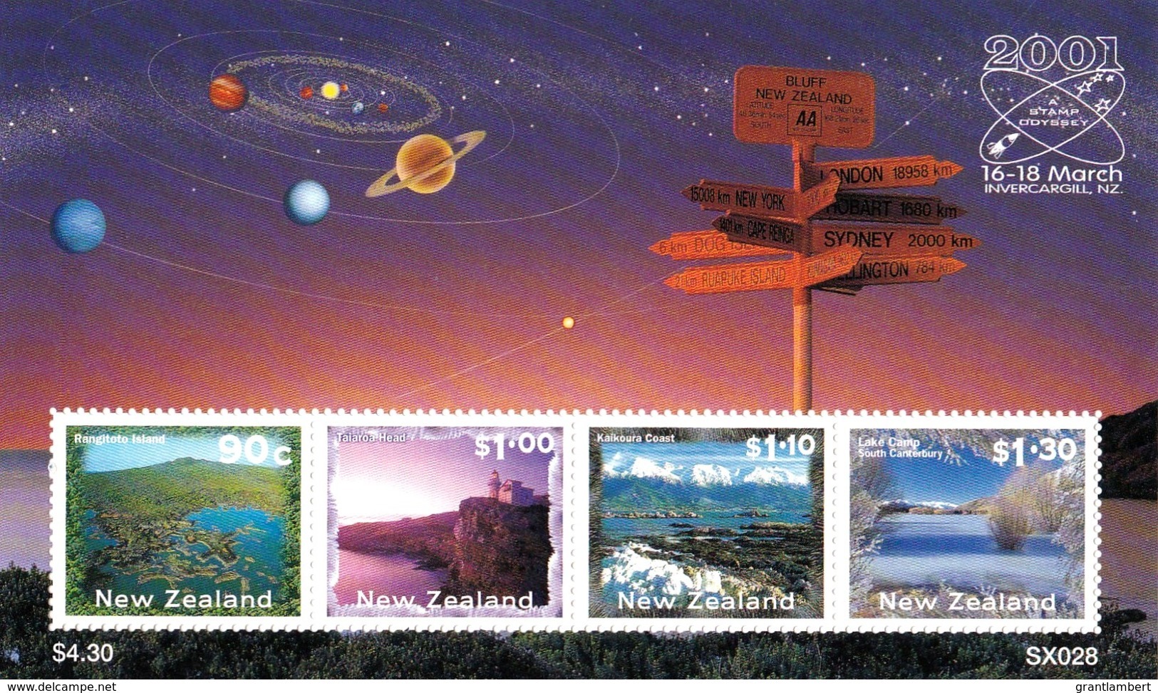 New Zealand 2001 Invercargill Exhibition Minisheet MNH - Unused Stamps