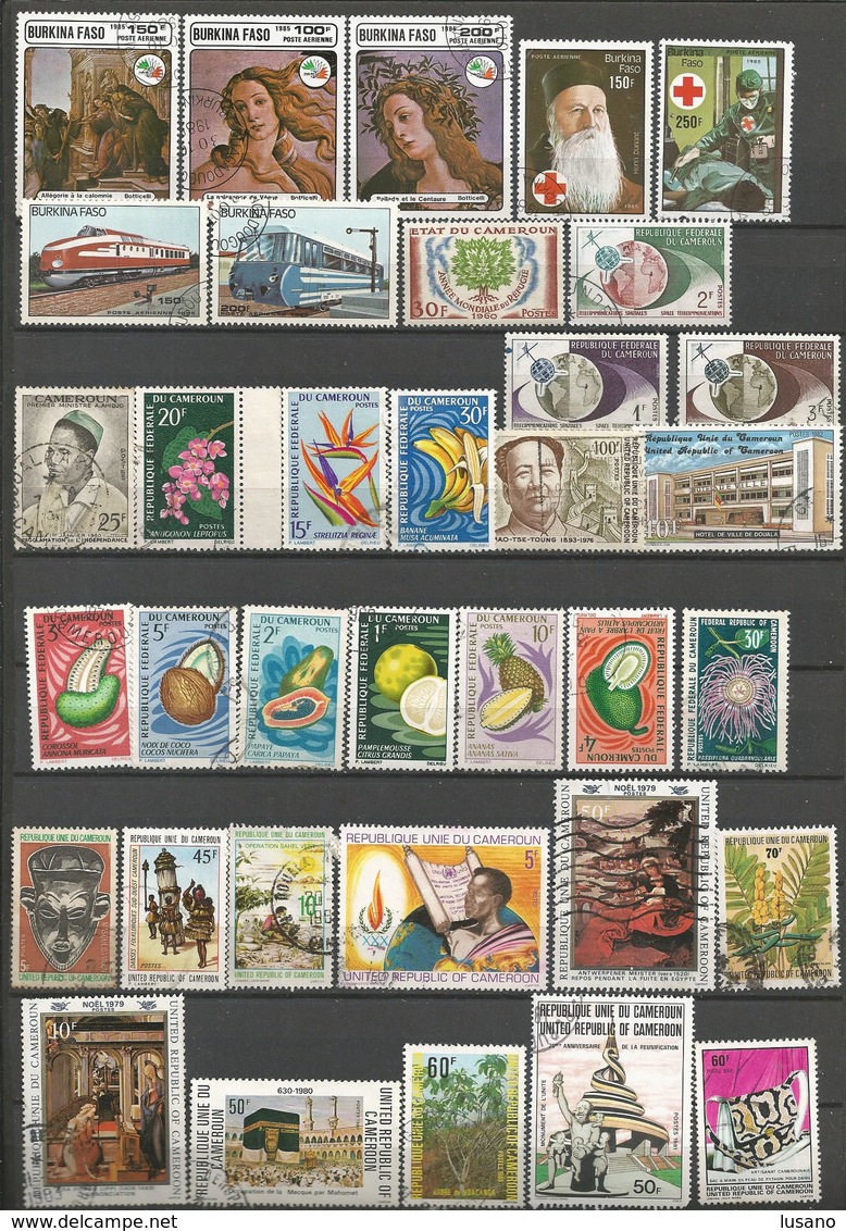 Afrique - 900 Timbres Neufs Ou Oblitérés : Bénin, Burkina Faso, Etc... Voir Description - Collections (sans Albums)