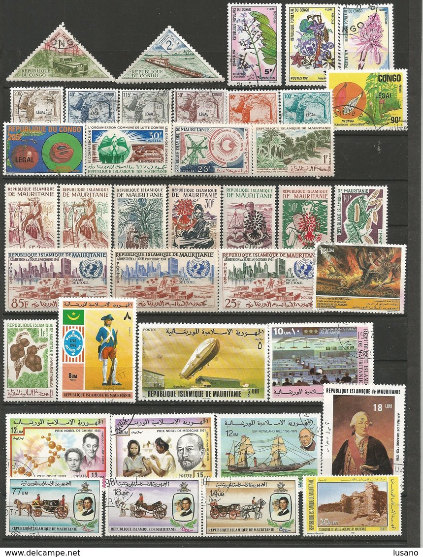 Afrique - 900 timbres neufs ou oblitérés : Bénin, burkina Faso, etc... Voir description