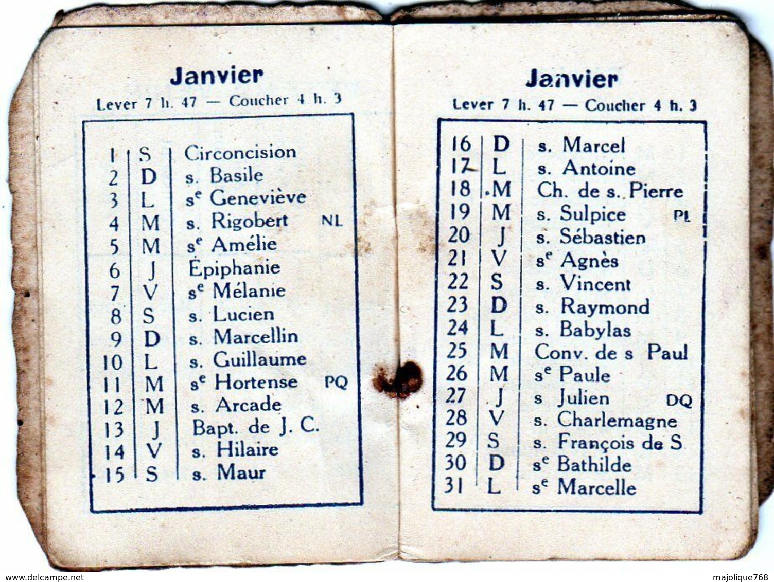 Petit Calendrier 1916 De La Poste - Dimension - 4 X 5,5 Cm - - Petit Format : 1901-20