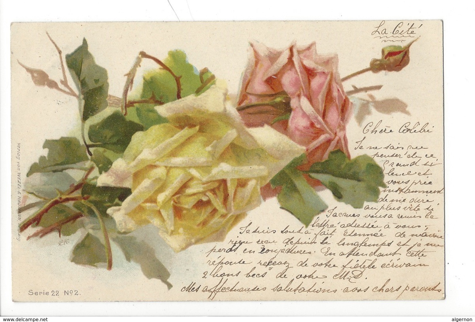 22000 - Roses  C Klein Série 22 N°2 Cachet Le Locle 1900 - Klein, Catharina