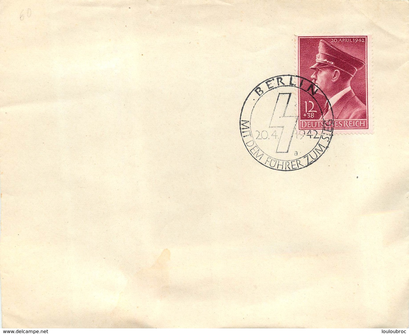 DEUTSCHES  REICH  ENVELOPPE  TIMBREE 20/04/1942 - Autres & Non Classés