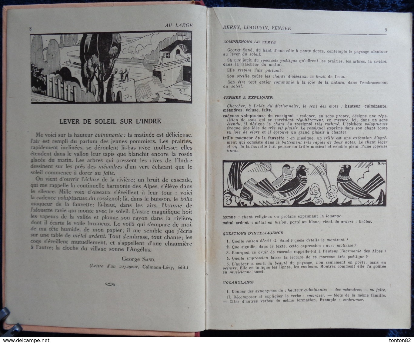 H. Filloux - Au Large - Éditions De L' École - Recueil De Textes Commentés . - 6-12 Ans