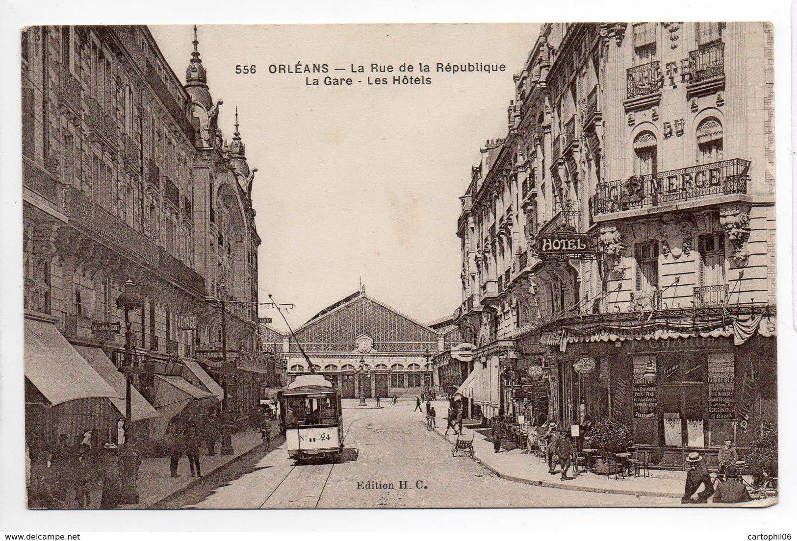 - CPA ORLEANS (45) - La Rue De La République - La Gare - Les Hôtels - Edition H. C. 556 - - Orleans