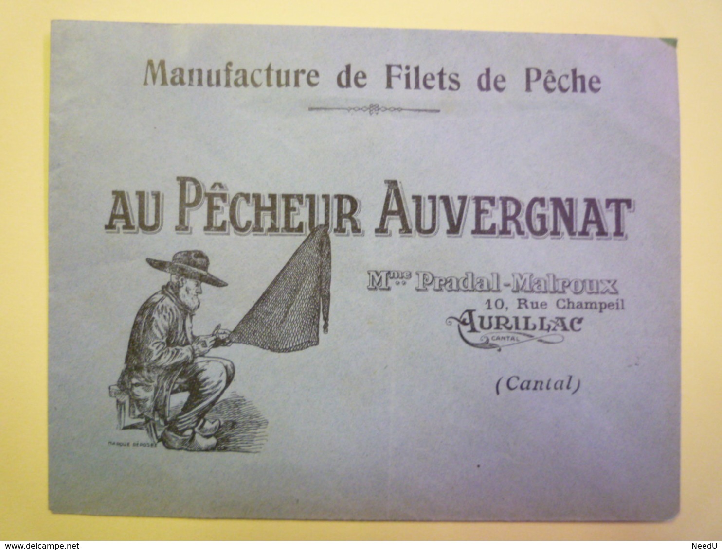 GP 2019 - 1059  Enveloppe Illustrée  "Au Pêcheur Auvergnat"  Aurillac  XXXX - Reclame