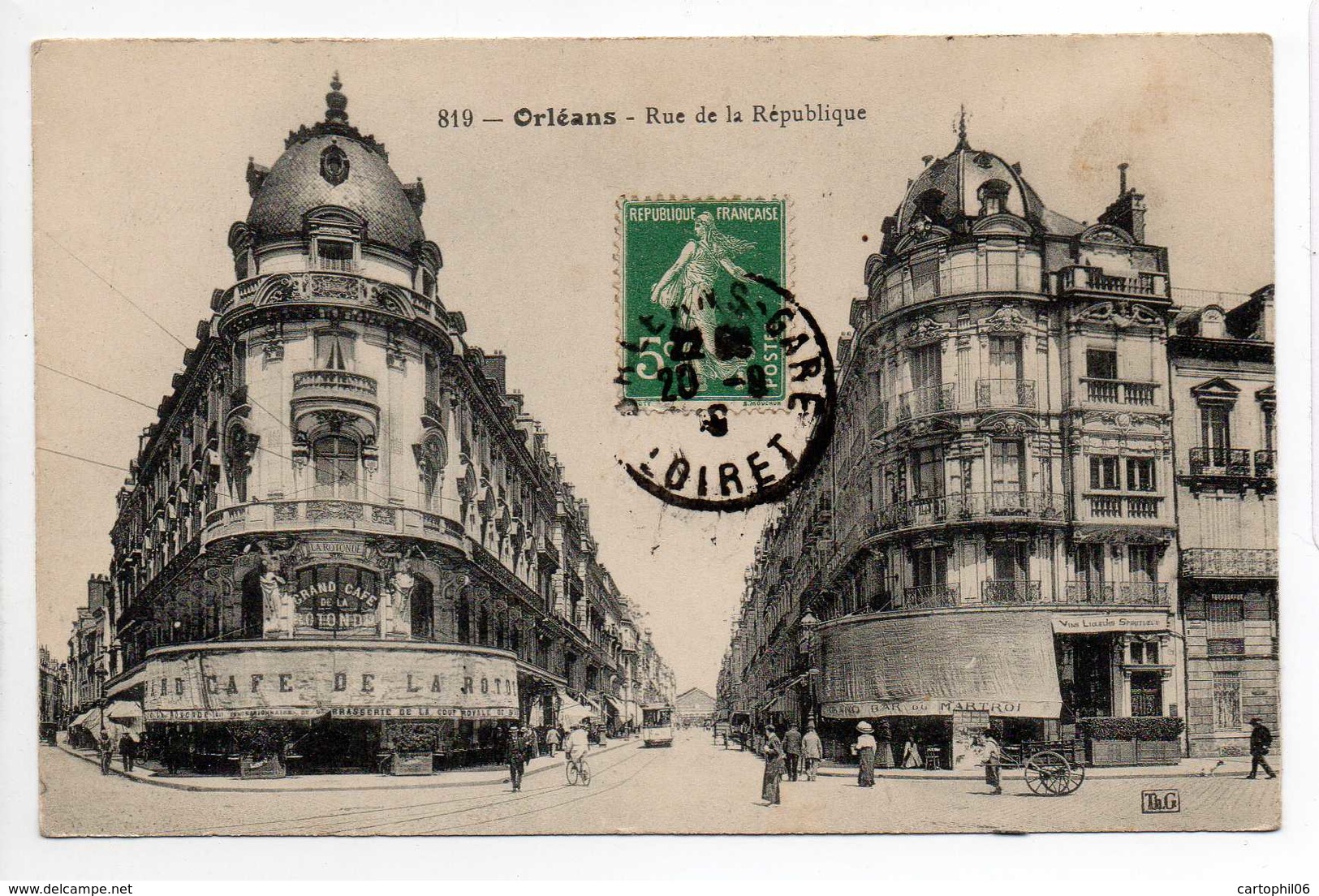 - CPA ORLEANS (45) - Rue De La République 1916 (GRAND CAFE DE LA ROTONDE) - Editions Gouttefangeas 819 - - Orleans