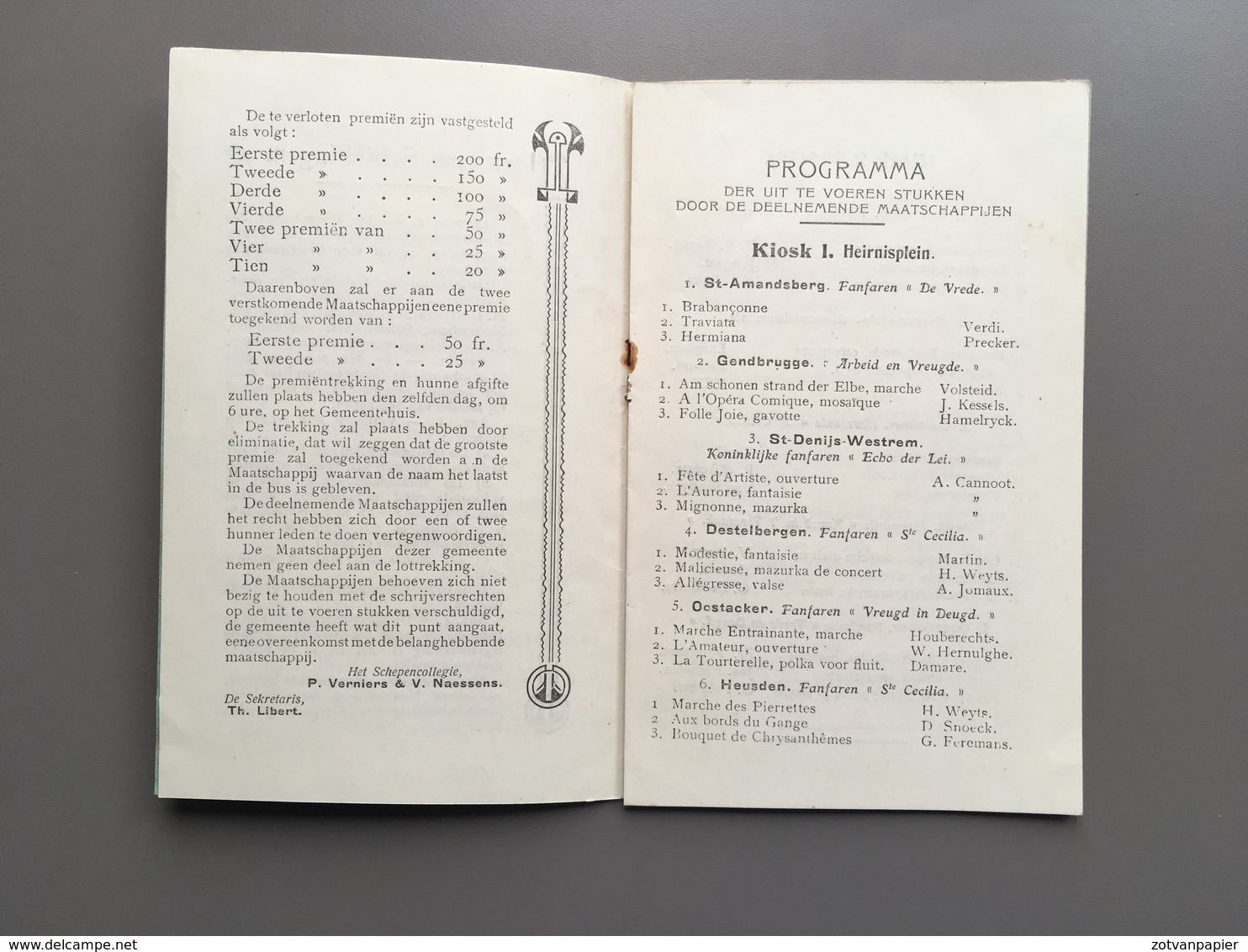 SINT-AMANDSBERG - Aanstelling Burgemeester Van Cleemputte - Programma - 1908 - Gent