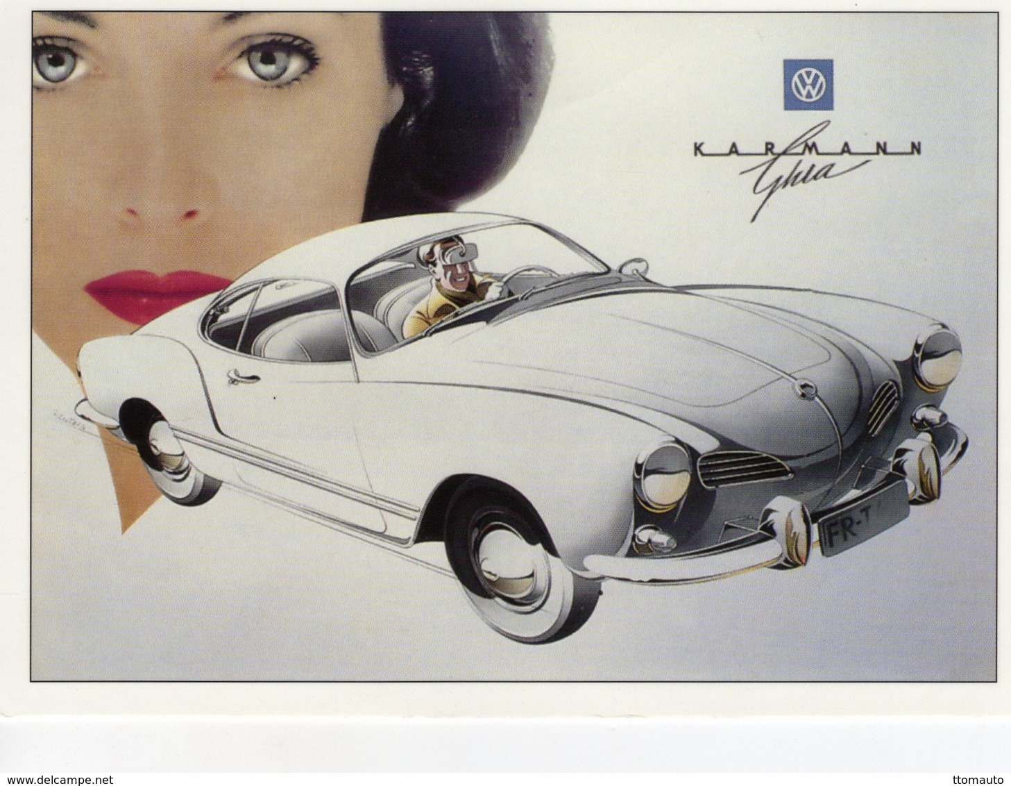 Volkswagen Karmann Ghia Coupe  -   Publicite D'epoque   -  CPM - Voitures De Tourisme