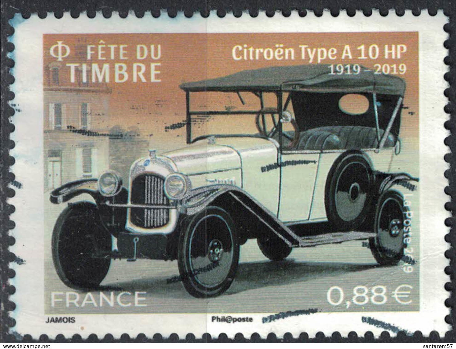 France 2019 Oblitéré Used Automobile Citroën Type A 10 HP 1919-2019 Voiture SU - Used Stamps