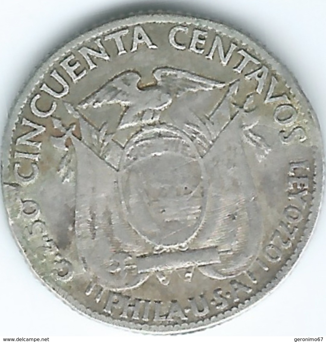 Ecuador - 1928 - 50 Centavos - KM71 - Ecuador