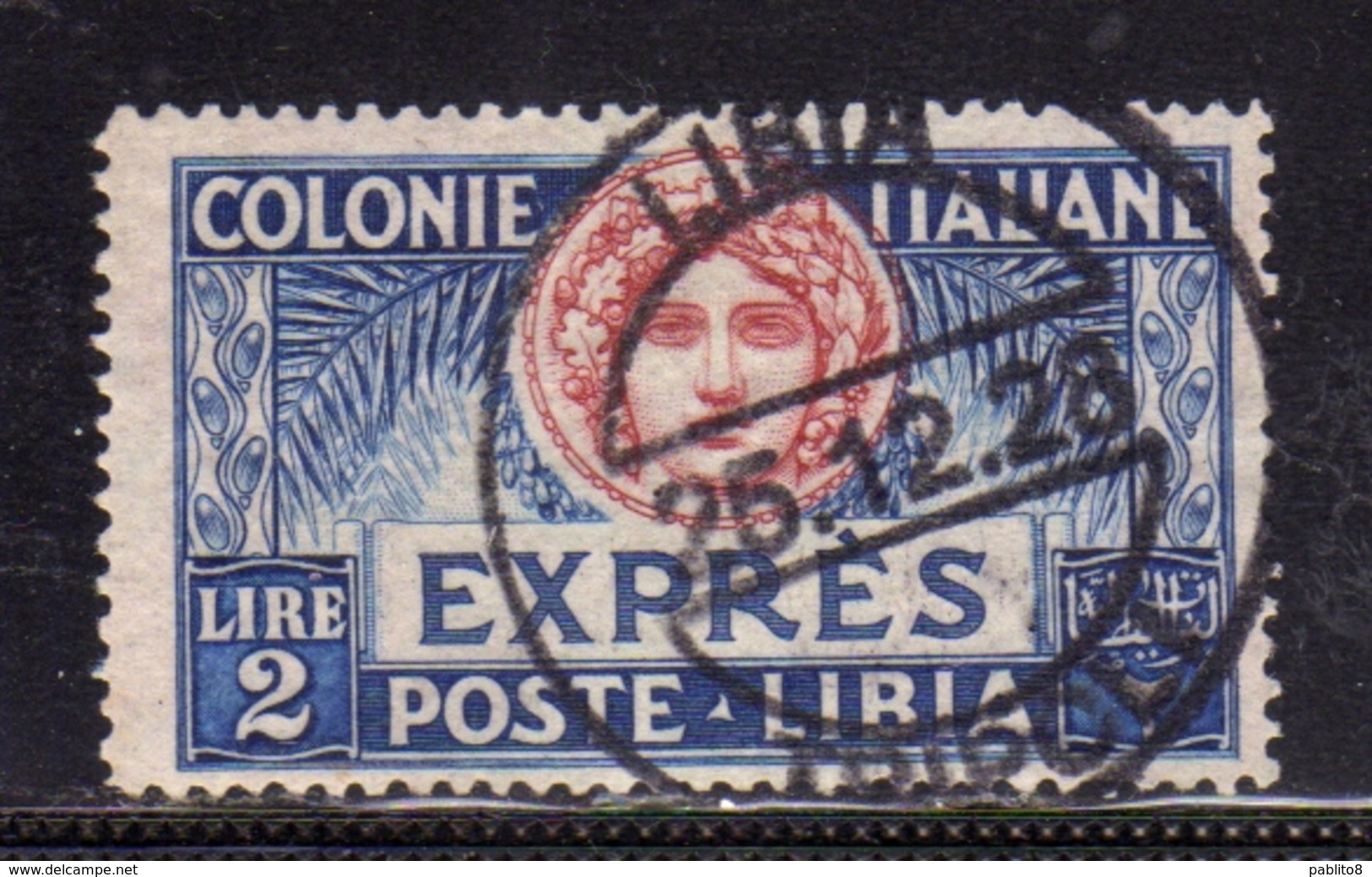 COLONIE ITALIANE LIBIA 1923 ESPRESSO SPECIAL DELIVERY LIRE 2 USATO USED OBLITERE' - Libia