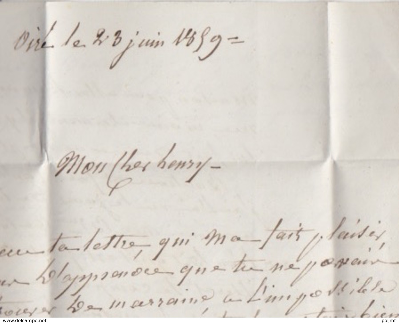 Lettre Obl. T15 Chatellerault + PC 803 Le 24 Juin 59 Sur N° 14 (20c Bleu) Pour Napoléon + Facteur Boîtier L (Viré) - 1849-1876: Classic Period