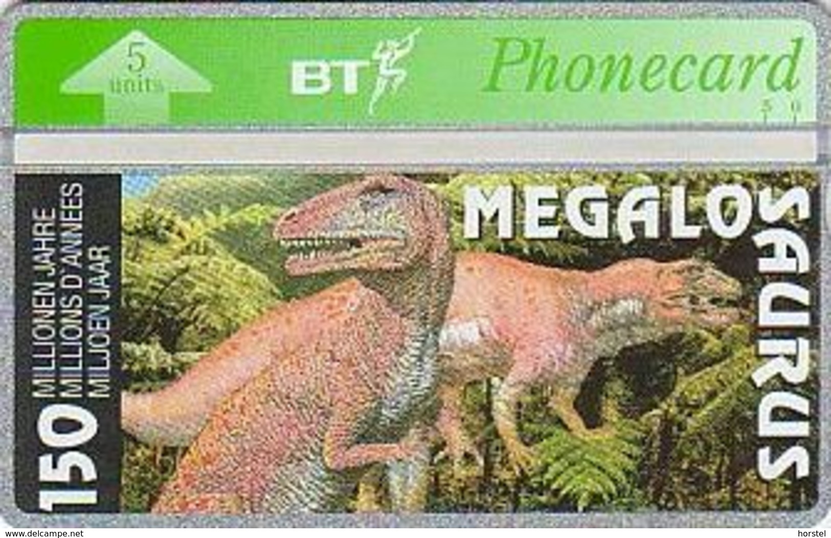 UK Bto 117 Dinosaur Series (25) Megalosaurus - 505H - Only 1000x - Mint - BT Übersee