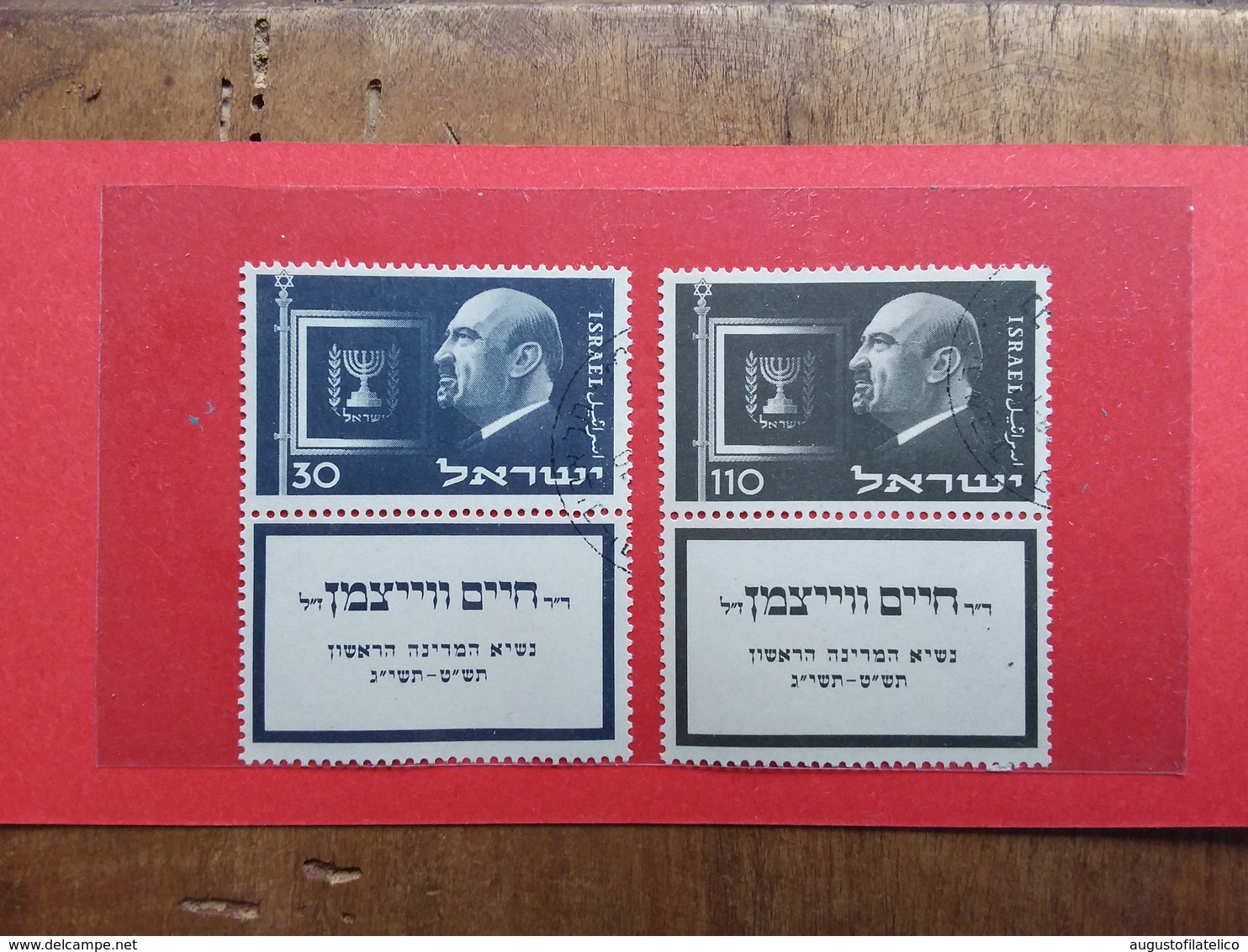 ISRAELE 1952 - Presidente Weizman Nn. 62/63 Con Appendice - Timbrati + Spese Postali - Usati (con Tab)