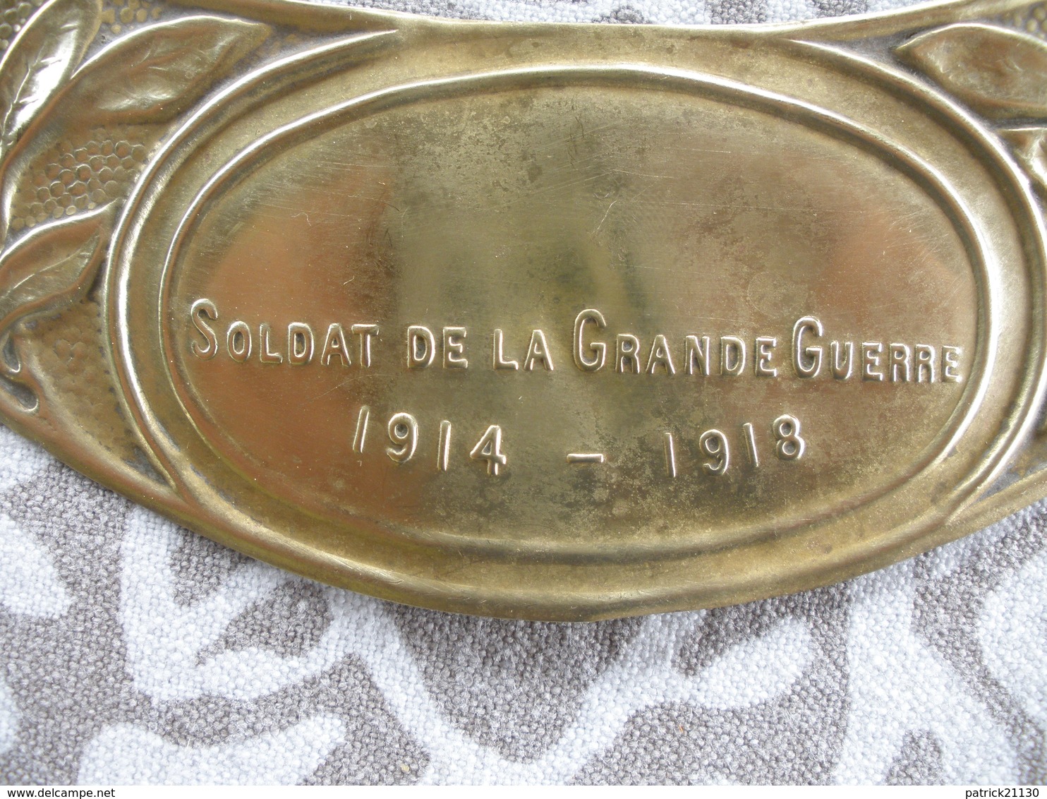 WW1 PLAQUE  DE CASQUE ADRIAN POILU / SOLDAT DE LA GRANDE GUERRE - Casques & Coiffures