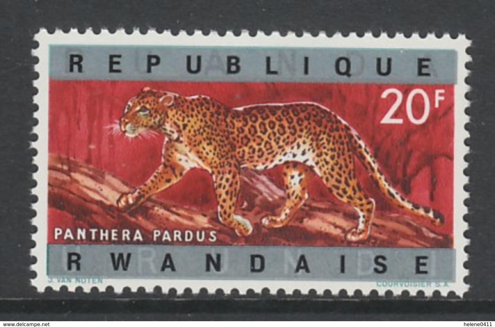 TIMBRE NEUF DU RWANDA - LEOPARD N° Y&T 65 - Big Cats (cats Of Prey)