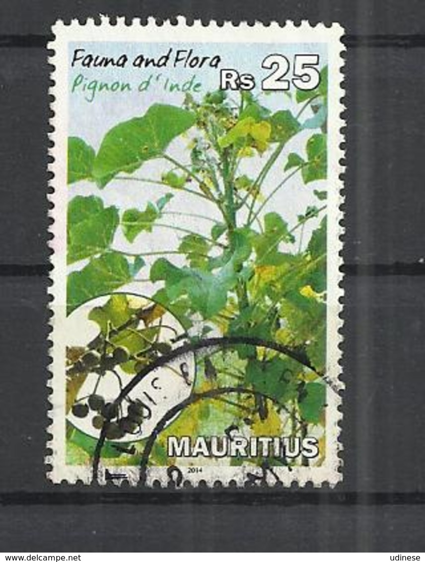 MAURITIUS 2014 - PIGNON D'INDE - POSTALLY USED OBLITERE GESTEMPELT USADO - Mauritius (1968-...)