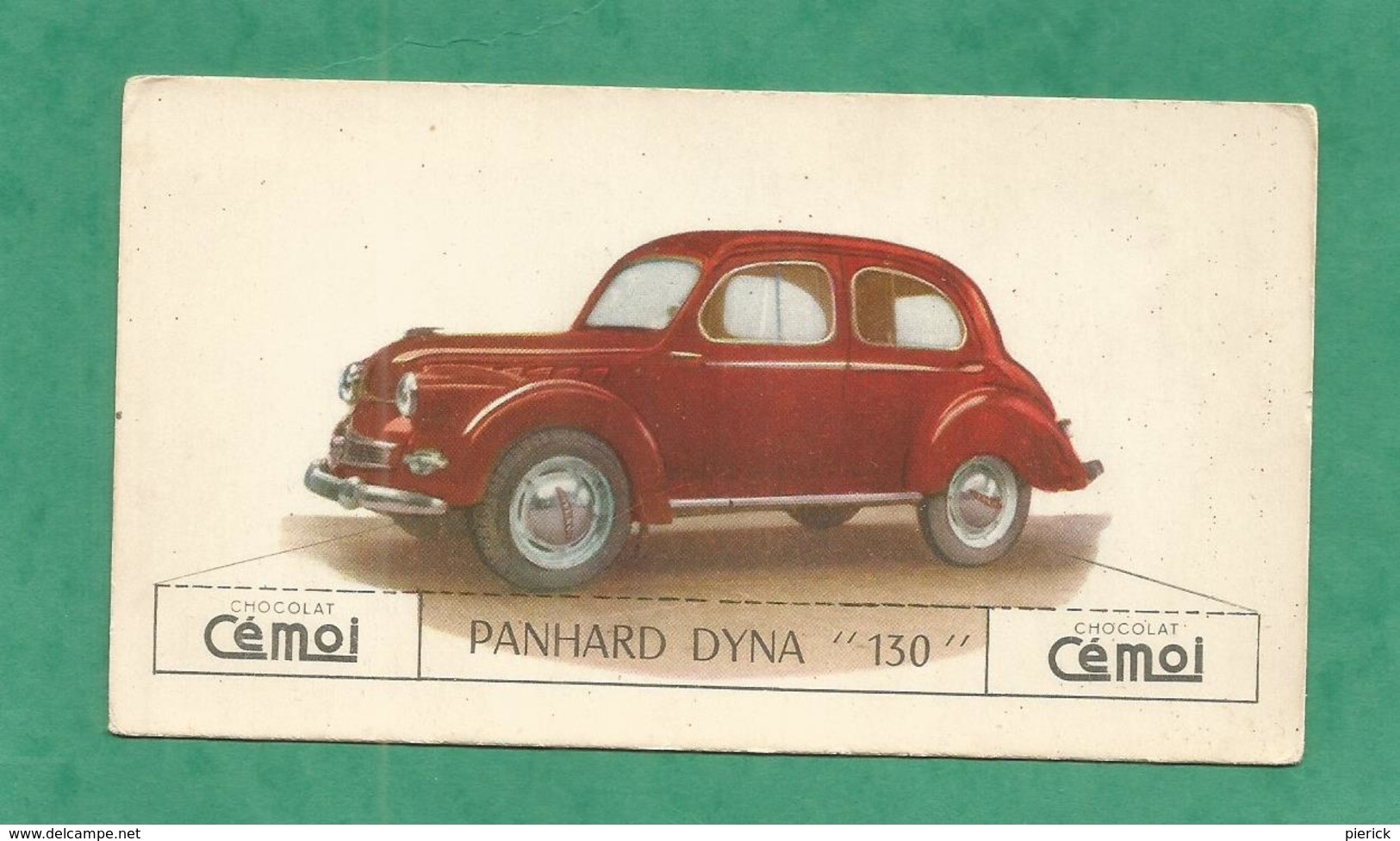 IMAGE CHOCOLAT CEMOI AUTO VOITURE VINTAGE WAGEN OLD CAR CARD PANHARD DINA 130 - Autres & Non Classés