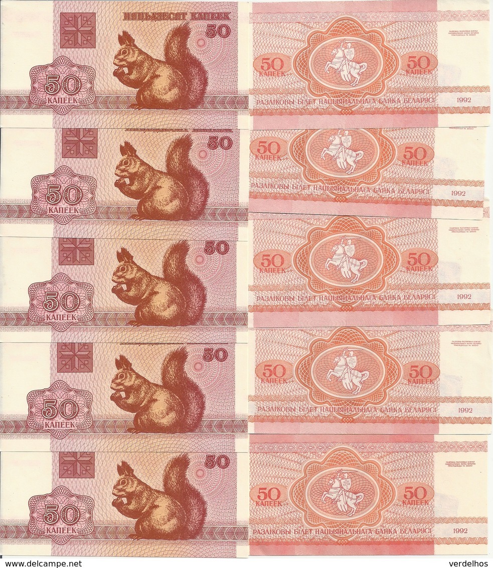 BIELORUSSIE 50 Kapeek 1992 UNC P 1 ( 10 Billets ) - Belarus