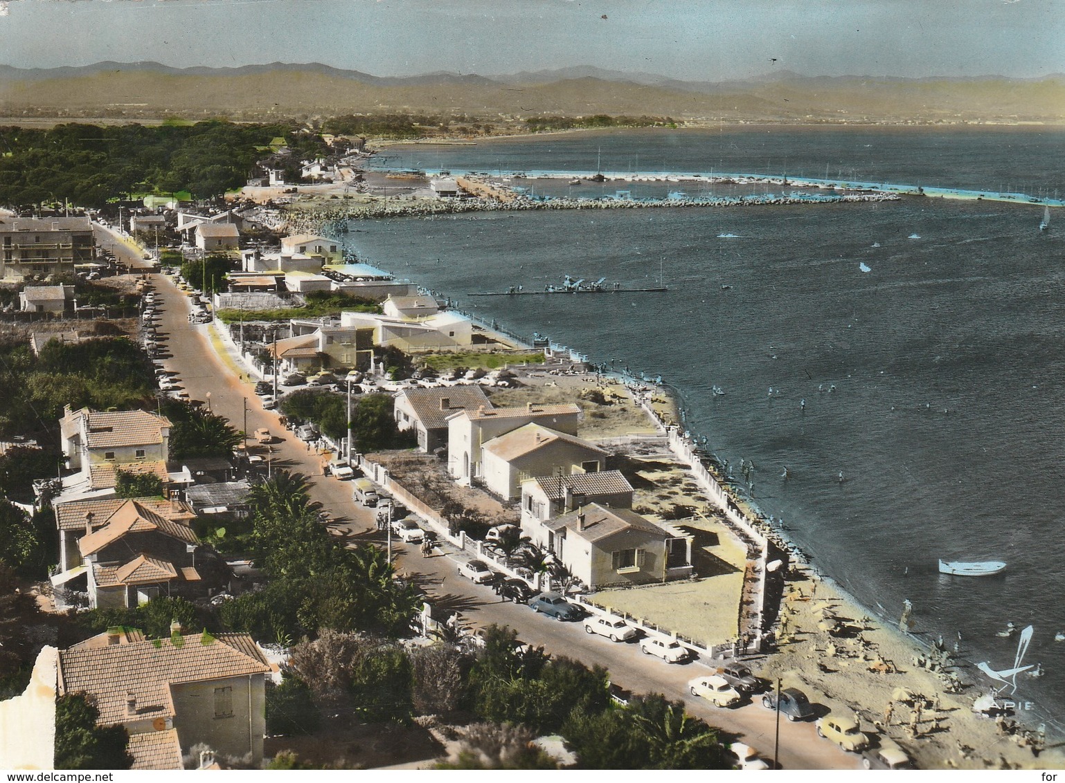 Var : HYERES : Presqu'ile De Giens - Plage De L'hippodrome Et Grand Port - La Pie  - Photo Vérit. - Grand Format ) - Hyeres