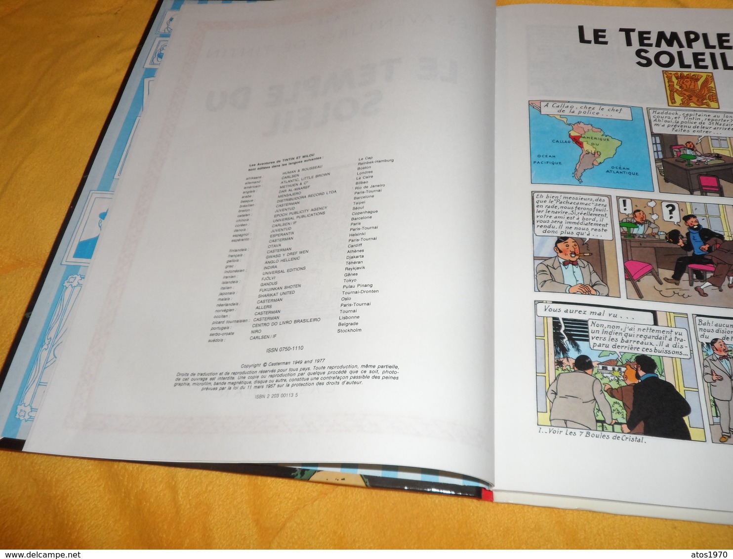 BANDE DESSINEE LES AVENTURES DE TINTIN. - LE TEMPLE DU SOLEIL...EDITION 1983..CASTERMAN.. - Tintin