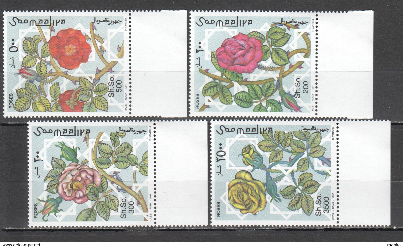 P1517 1997 SOOMAALIYA FLORA FLOWERS ROSES MICHEL 20 EURO 1SET MNH - Rosen