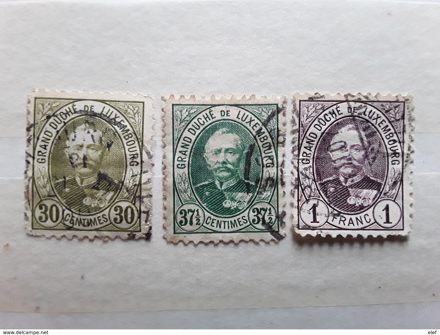 LUXEMBOURG 1891 Adolphe , 3 Timbres ,Yvert 63, 64 , 66 1 F Lilas , Obl Btb, Cote 14 Euros - 1891 Adolphe De Face